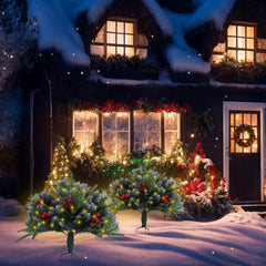 Lifelike Artificial Christmas Tree With 8 Lighting Modes, 50 Warm LEDs, Auto Timer & IP44 Waterproof, Battery Operated For Indoor Outdoor Decor