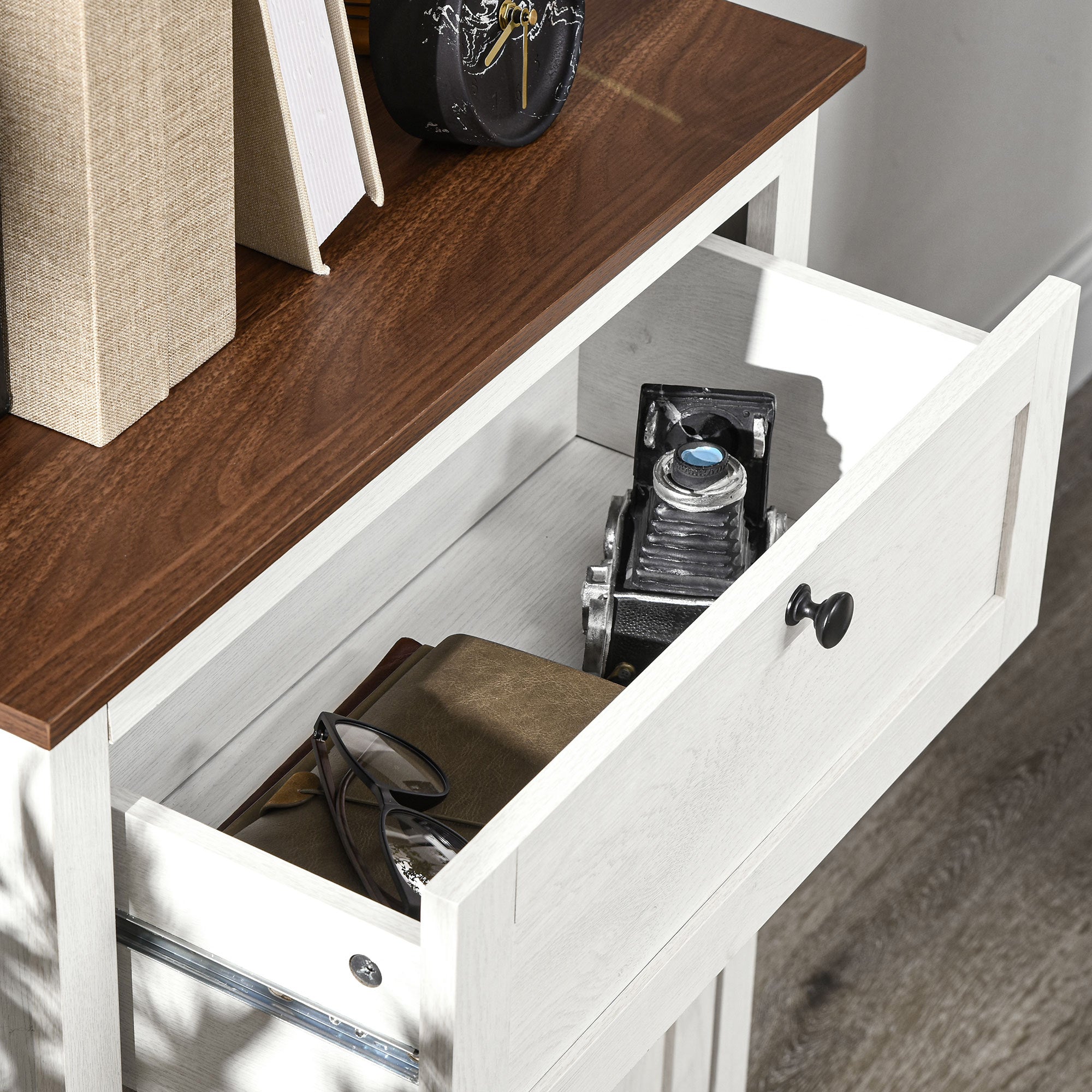 Farmhouse Sideboard Storage Cabinet with Doors and Drawer for Kitchen, Living room, 23.5"x11.75"x34.5", White