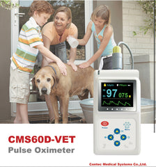 Veterinary Color Display CMS60D-VET Pulse Oximeter Spo2 Probe PR VET Monitor