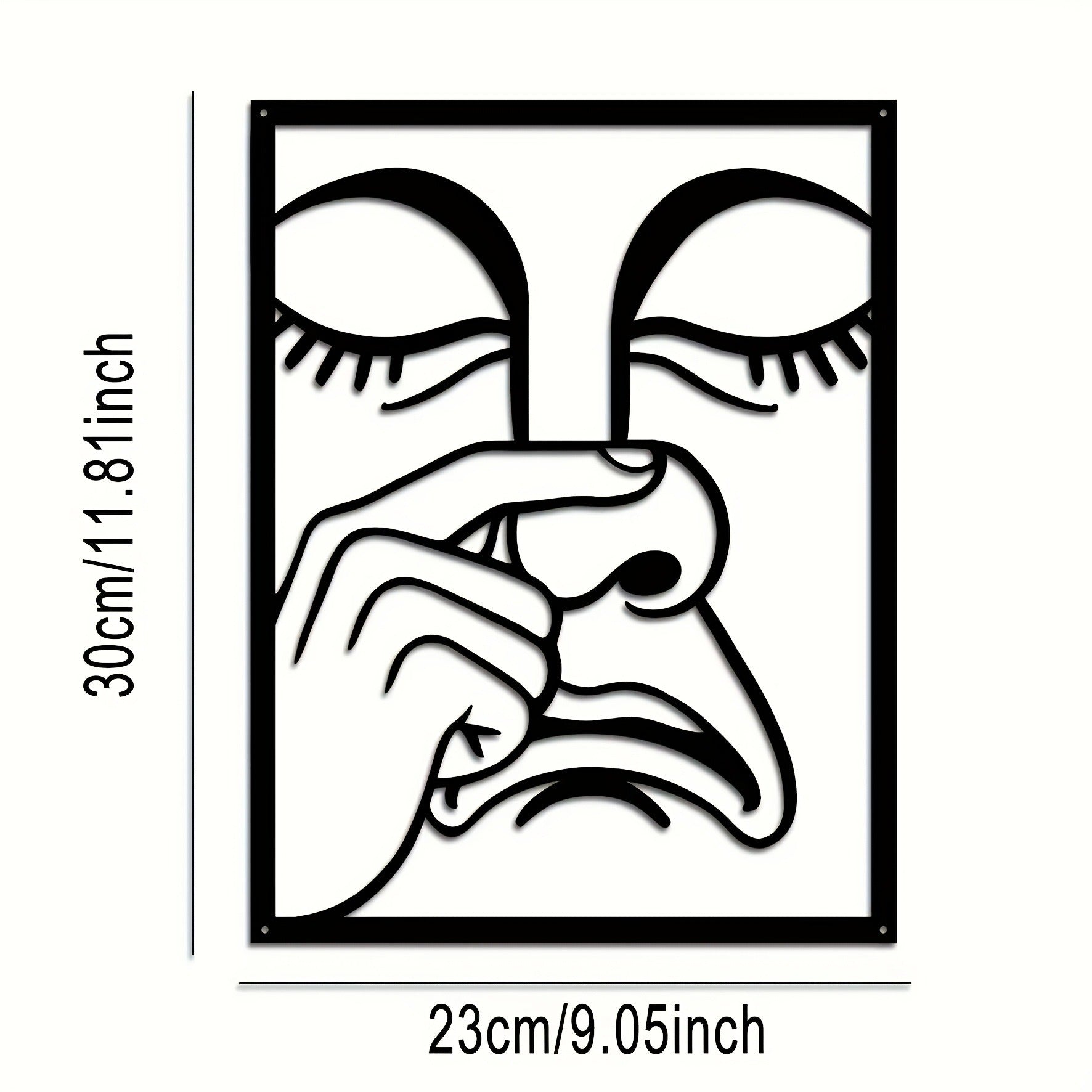 Whimsical Nose-Pinch Metal Wall Sculpture - Hilarious Single Piece Iron Art