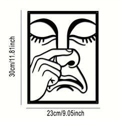 Whimsical Nose-Pinch Metal Wall Sculpture - Hilarious Single Piece Iron Art