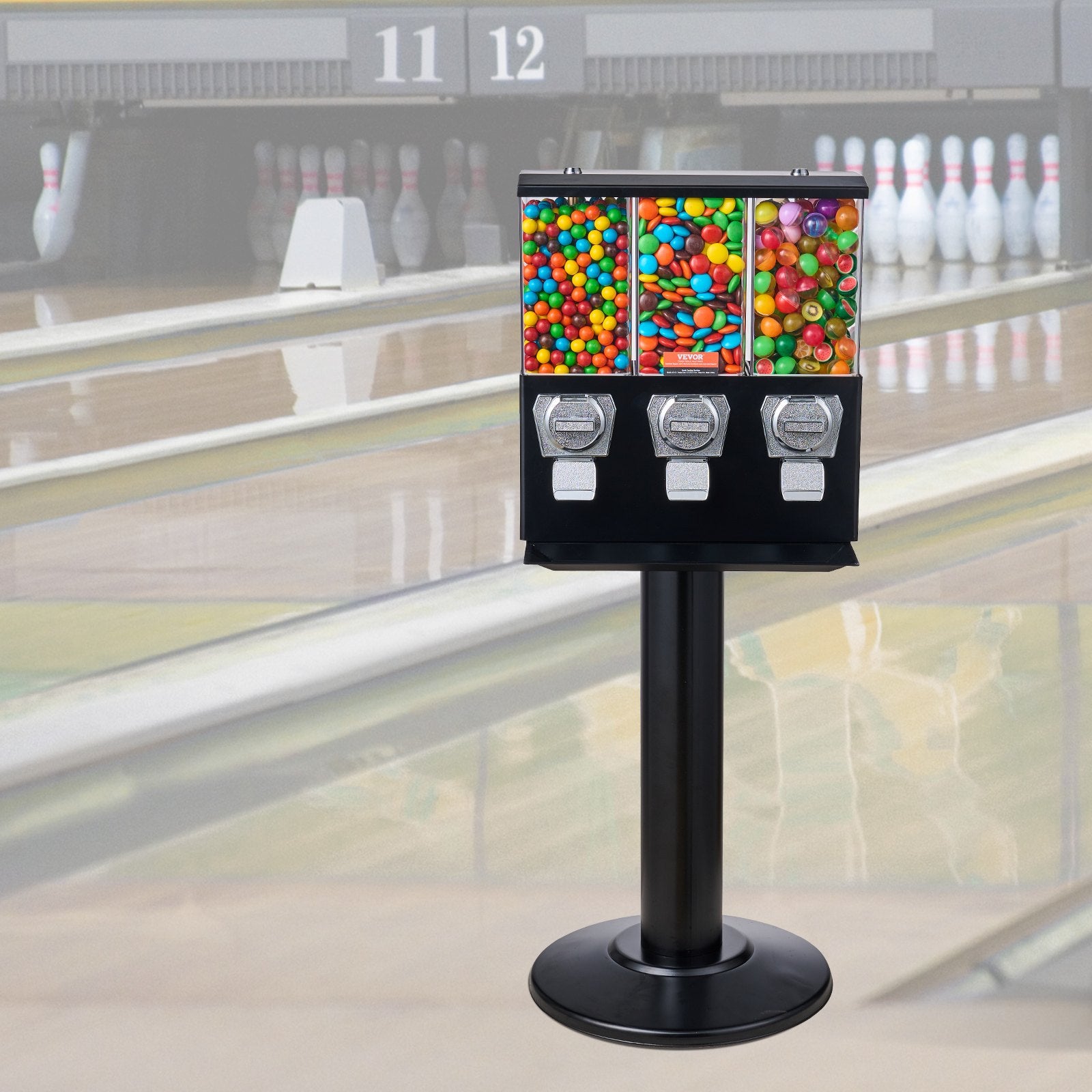 Gumball Machine With Stand Vending Coin Bank Vintage Candy Dispenser Black