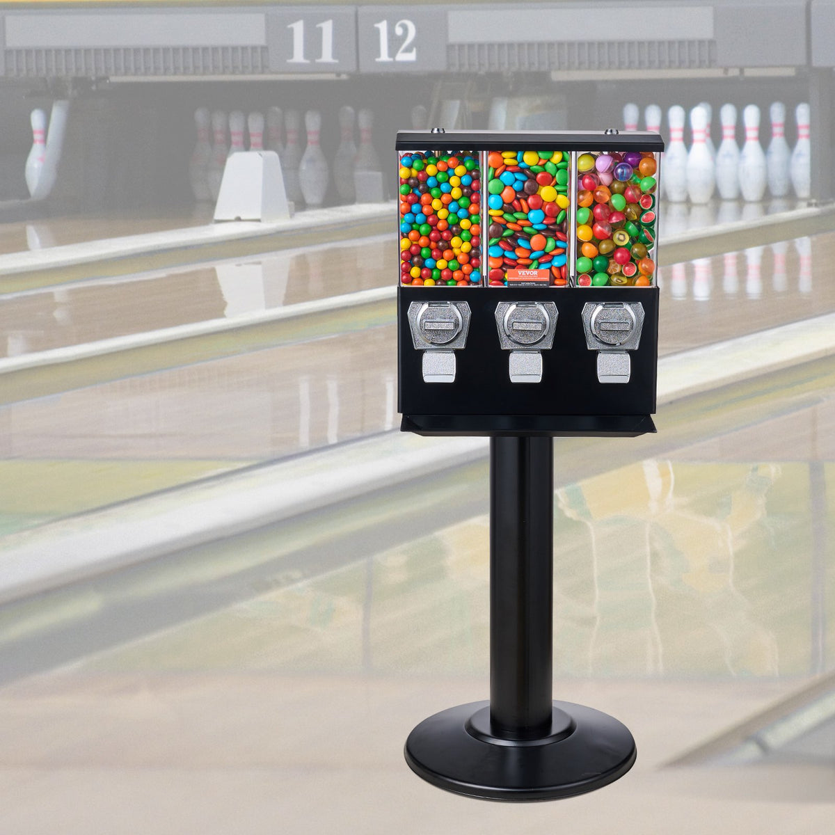 Gumball Machine With Stand Vending Coin Bank Vintage Candy Dispenser Black