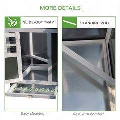 32" Luxury Large Outdoor Open Covered Chicken Coop House with Run and Nesting Box and