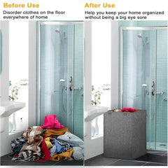 Foldable Laundry Hampers Washing Clothes Laundry Basket With Lid Handles Storage Organizer