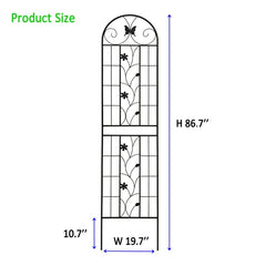 2 Pack Metal Garden Trellis 86.7" X 19.7" Rustproof Trellis For Climbing Plants Outdoor Flower Support Black
