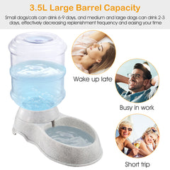 3.5L 1Gal Pet Water Dispenser Self-Dispensing Gravity Pets Water Feeder Automatic Pet Waterer Cat Dog