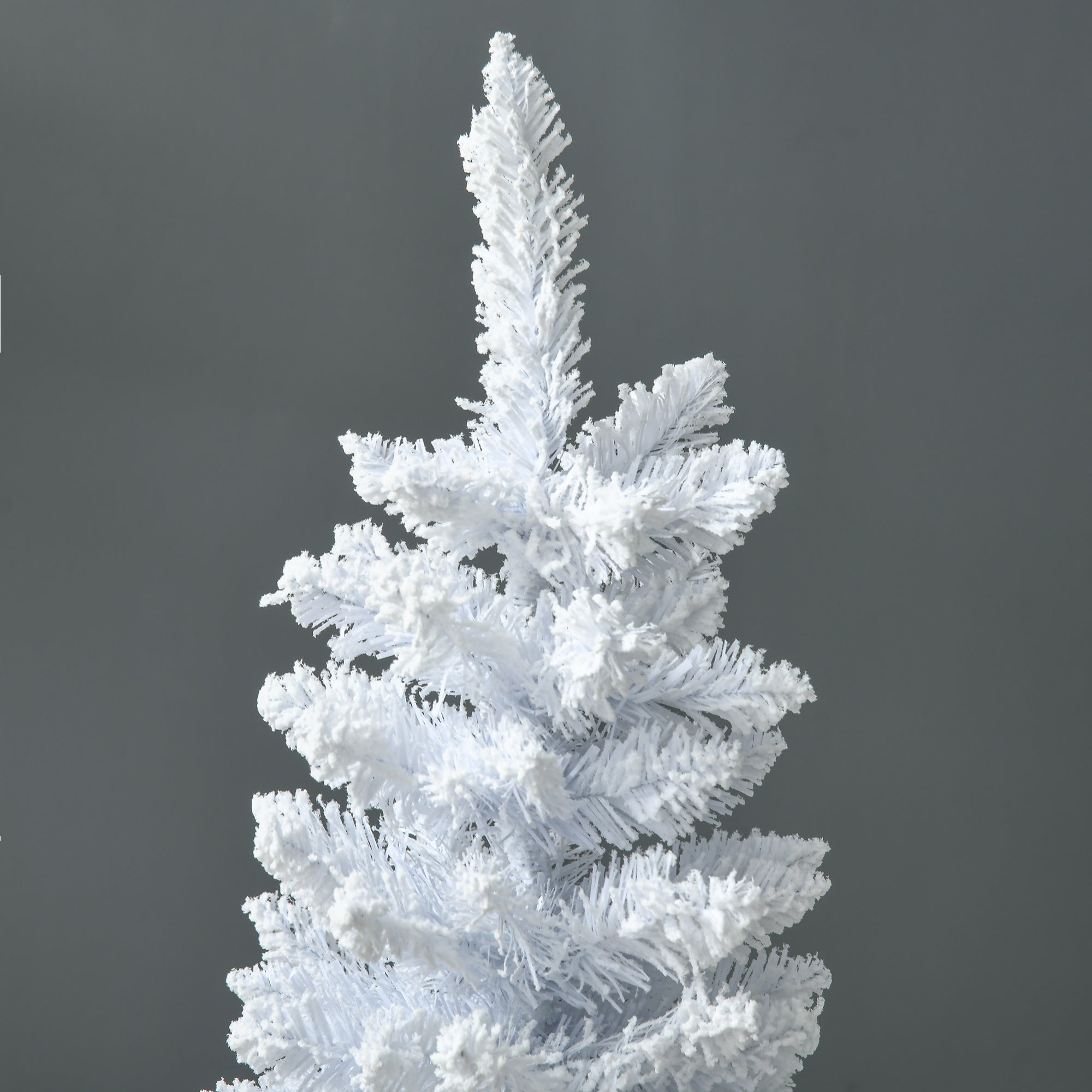 5' Decorated Christmas Tree Snow Flocked Artificial Christmas Tree with Pencil Shape, Realistic Branches, White