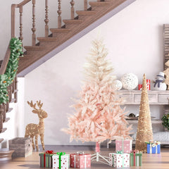 6ft Unlit Spruce Artificial Christmas Tree With Realistic Branches And 800 Tips, Pink