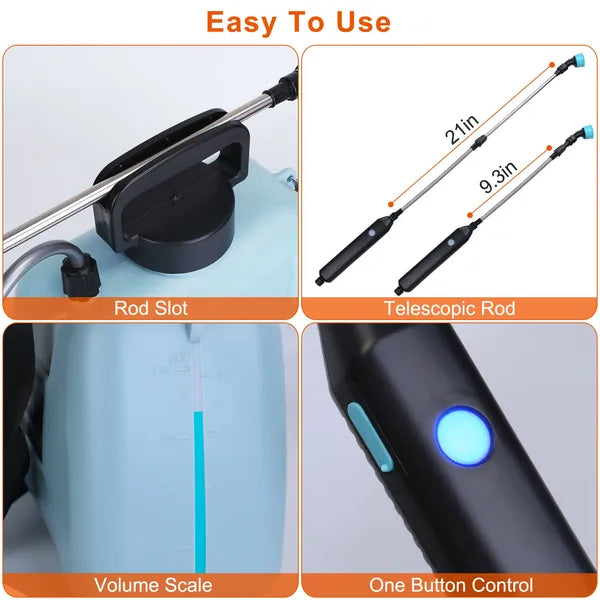 5L/1.3Gallon Electric Plant Sprayer Automatic Plant Sprayer Telescopic Garden Handheld Sprayer With 3 Spray Spouts Shoulder Strap For Cleaning Sterilization