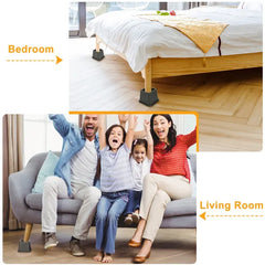 8Pcs Furniture Risers 500kg 1100lbs Capacity Bed Lifters Adjustable Couch Table Chair Risers