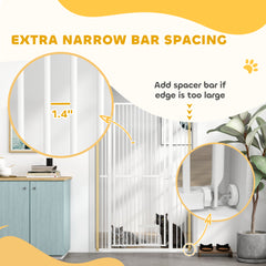 59" Extra Tall Pet Gate, 30"-41" Dog Gate with Cat Door, 1.4" Narrow Gap, 2.8" and 5.5" Extension, for Doorway, Hallway