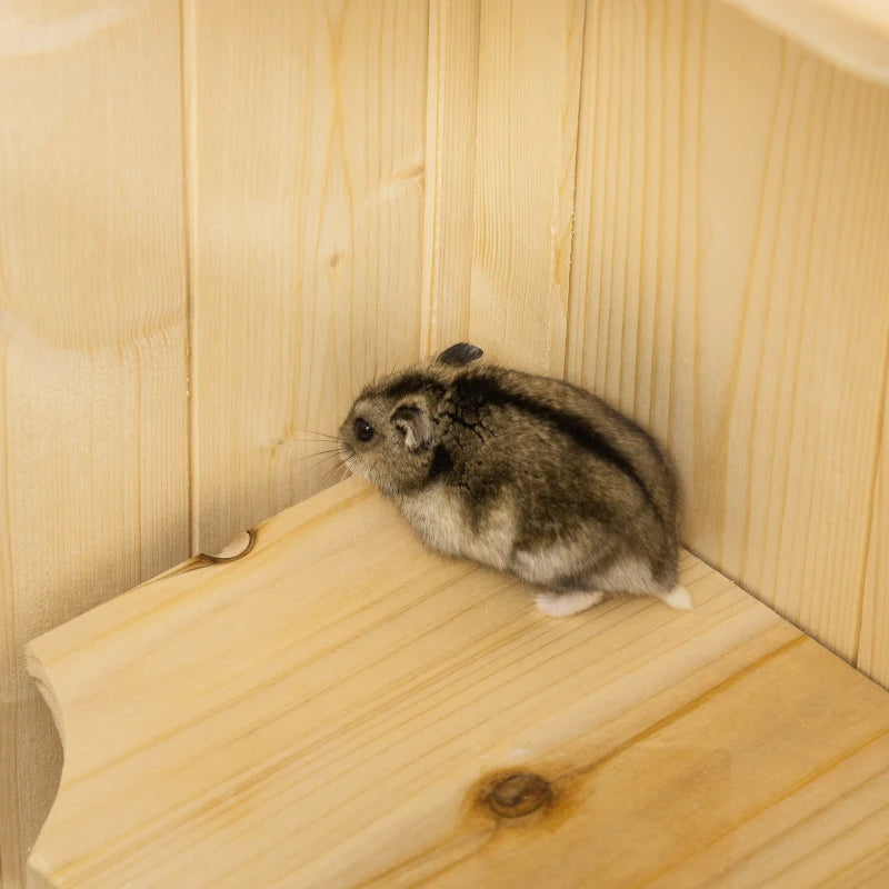 5-Tier Wooden Hamster Cage Mice Habitat Rat Habitat With Openable Top, Front Door And Storage Shelf