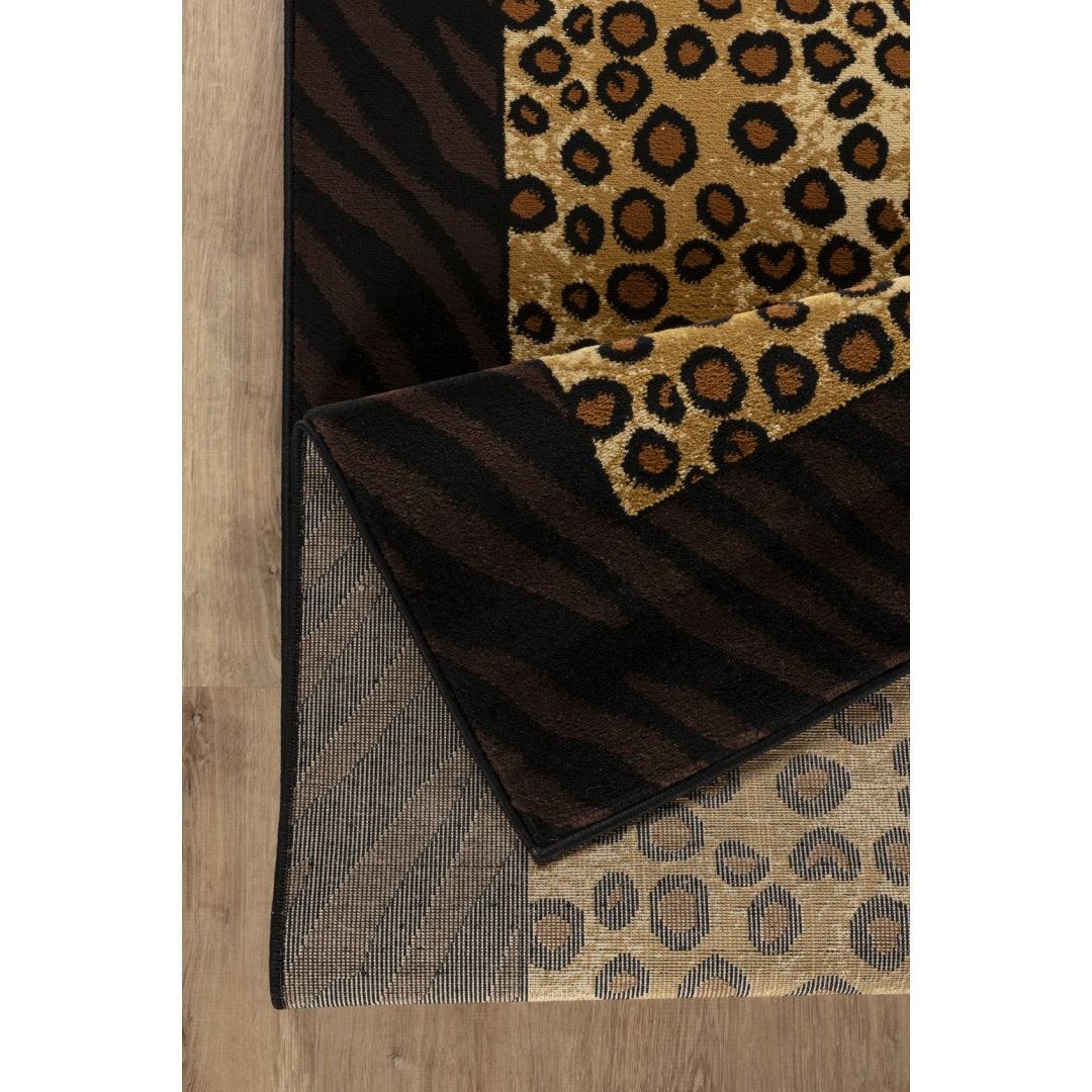 Tribes GC YLS4013 Black 2 Ft X 3 Ft Animal Print Area Rug