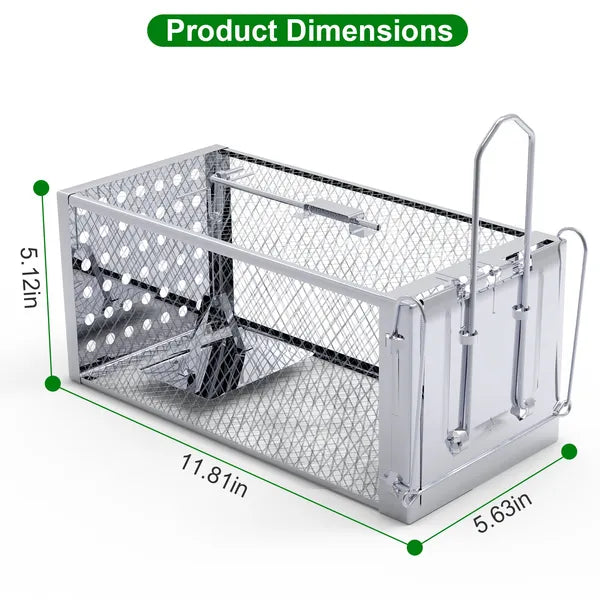 Single Door Rat Trap Cage Humane Rodent Trap Mouse Trap Indoor Outdoor For Small Rodents Mice Voles Hamsters