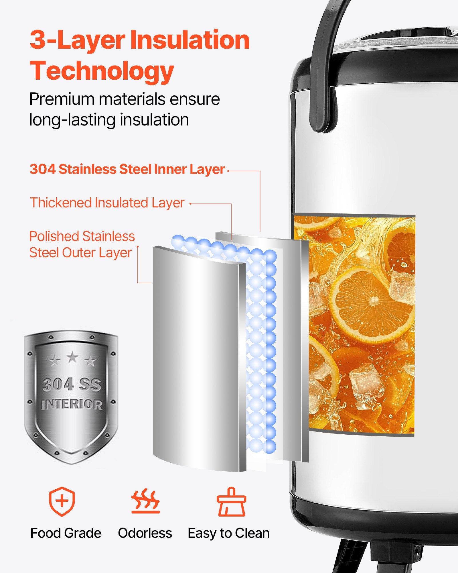 3.2 Gal Insulated Beverage Dispenser For Hot & Cold Drinks 2 Pack Silver