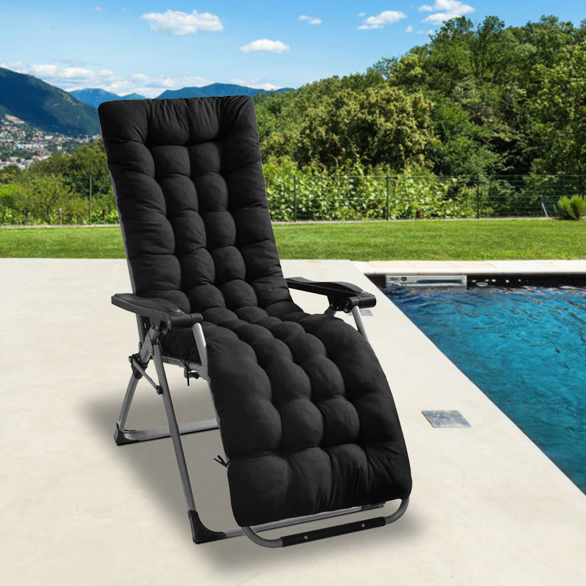 1Pc Chaise Lounger Cushion Recliner Rocking Chair Sofa Mat Deck Chair Cushion Chair Not Inlcuded  Standard Type