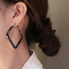 Square Black&White Earrings-1508