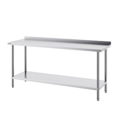 24 X 72 X 36 Inch Stainless Steel Work Table, Commercial Food Prep Worktable Heavy Duty Prep Worktable, Metal Work Table With Adjustable Height For Restaurant, Home And Hotel