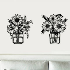 Vintage Sunflower Metal Wall Art - Handcrafted Iron Wall Sculpture