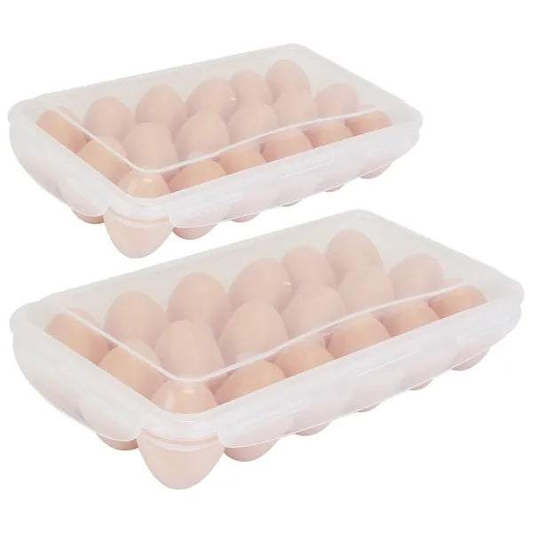 2Pcs Egg Holder Stackable Plastic Egg Storage Box Egg Rack