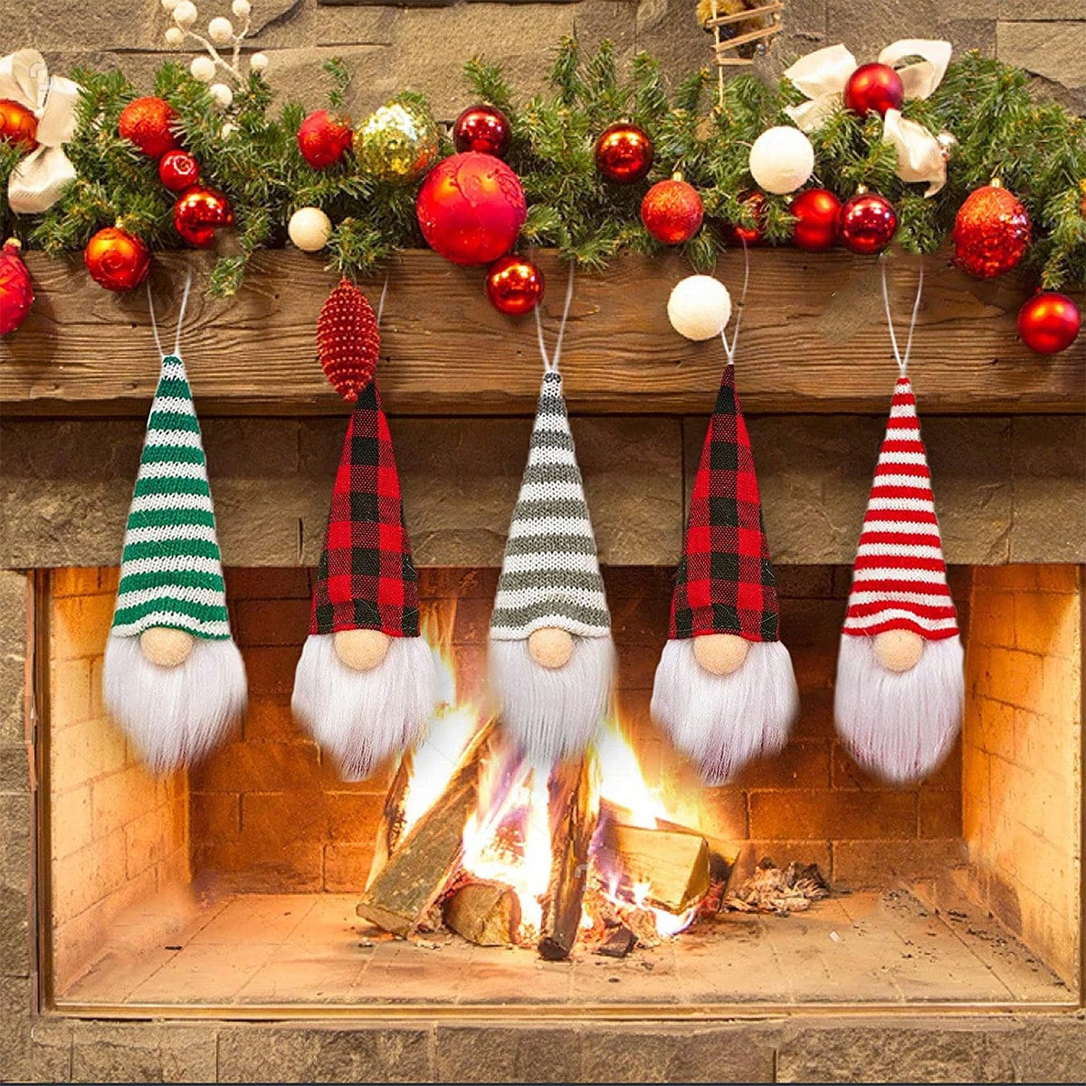 12 Pcs Christmas Gnome Ornaments Christmas Tree Decorations Pendant Ornaments Xmas Tree Hanging Small Swedish Tomte Santa Gnomes Doll Christmas Ornaments Set Holiday Party Decor