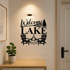 Welcome To The Lake Elegant Metal Wall Art