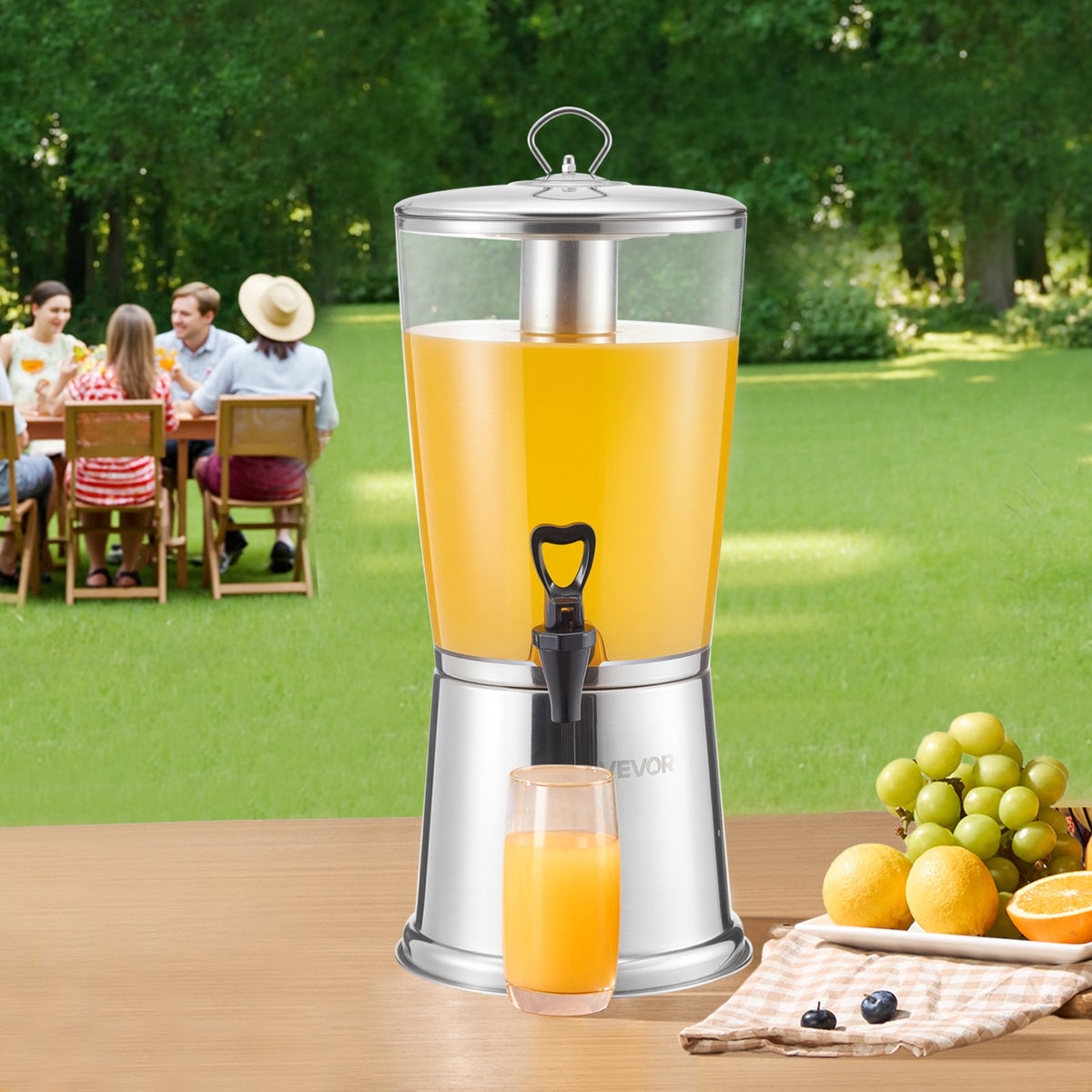 Drink Dispenser 2.1 Gal Beverage Dispenser For Parties With Spigot Ice Chamber