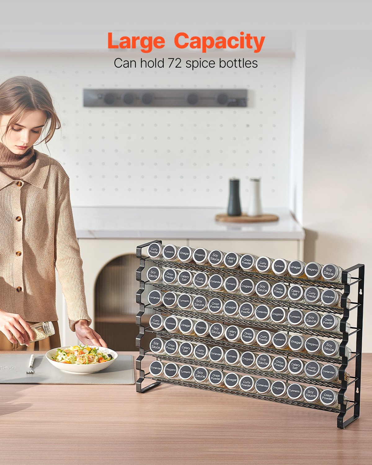 Spice Rack Organizer For Cabinet Seasoning Storage Set Wall Mounted 4 Pack