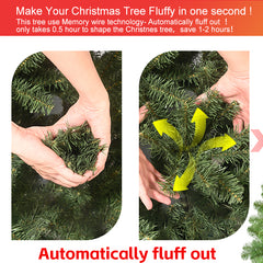 Artificial Tree, White Flocked Pine Premium Christmas Tree, Lifelike PE&PVC Mixed Tips