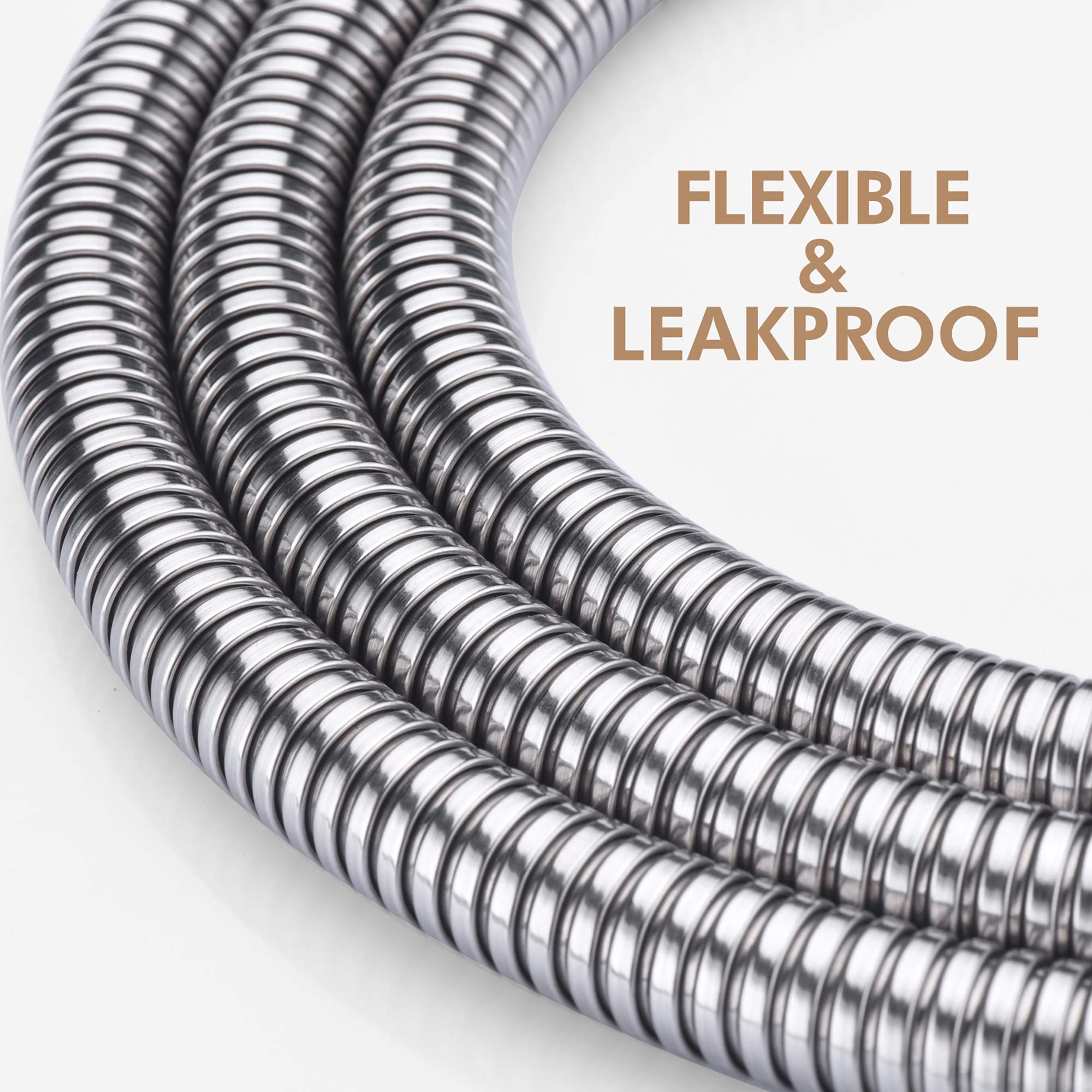 Stainless Steel Shower Hose, 118 Inches, 10 Feet, Extra Long Handheld Shower Hose Extension Replacement, Anti-tangle Flexible Shower Hose Accessory, For Shower Heads, Brushed Nickel Finish.