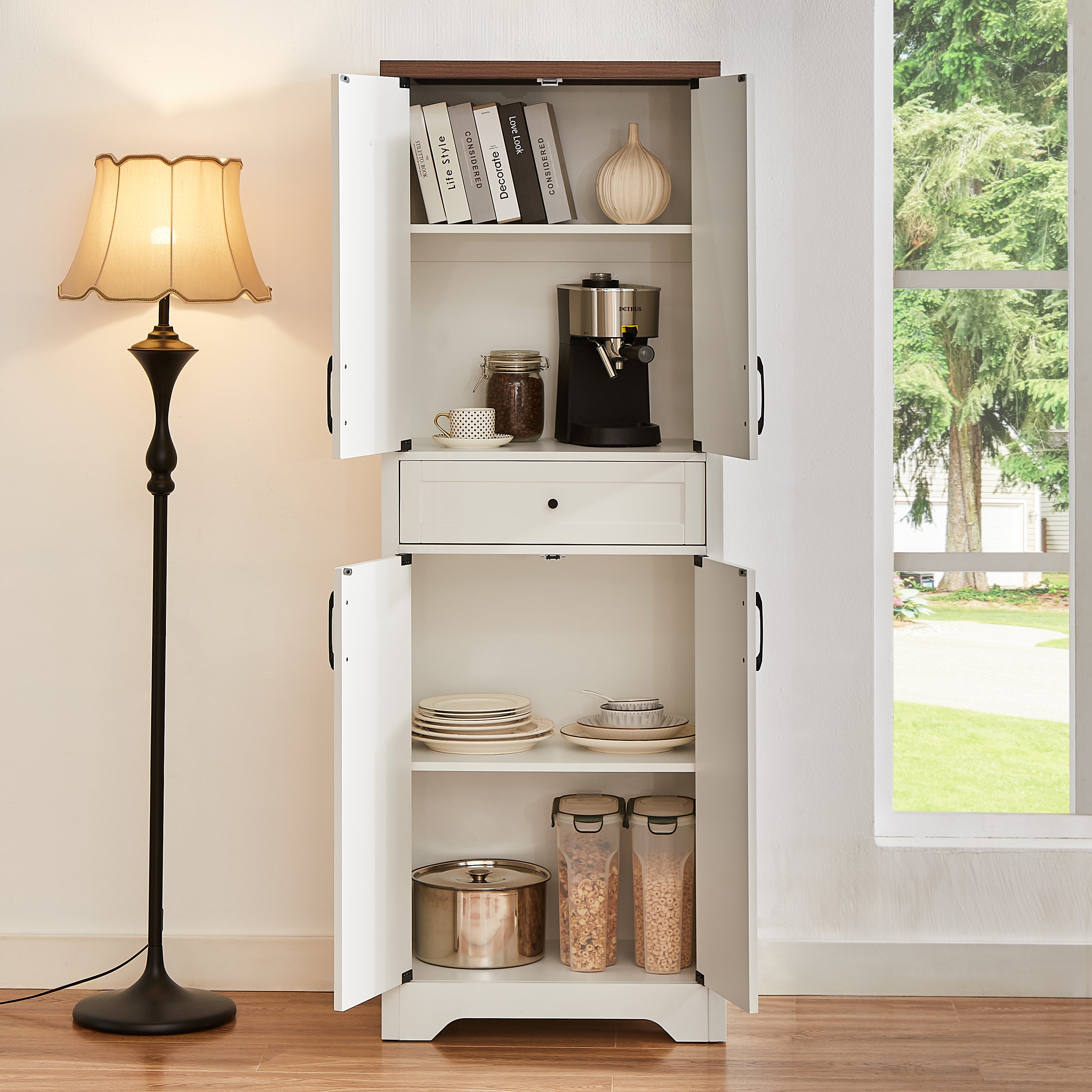 68 High Living Room Sideboard, Multi-functional Combination TV Cabinet Sideboard, Large Capacity Storage Cabinet, Can Be Used In Living Room, Bedroom,office Area,  23.7L X 15.0W X 68H