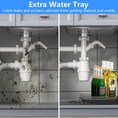 1Pc 2Tier Pull Out Under Sink Organizer Cabinet Organizer With Sliding Drawer Tray L Shaped Slide Out Storage Shelves For Bathroom Kitchen Cabinet