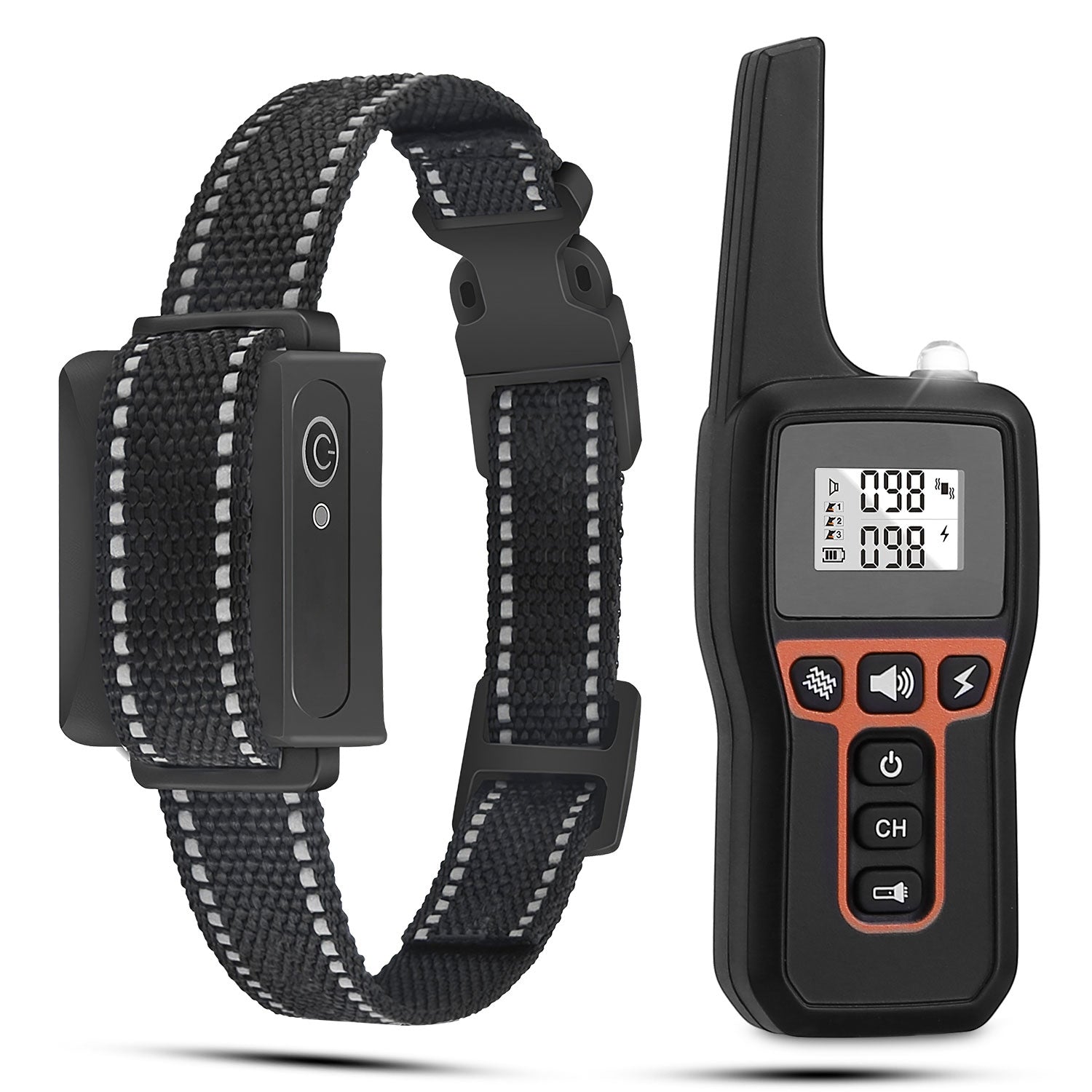 Train Collar OR Receiver Only Options - 3280FT Dog Training Collar IP67 Waterproof Pet Beep Vibration Electric Shock Collar 3 Channels Rechargeable Transmitter Receiver Trainer With Flashlight