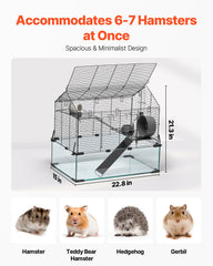 Wire Hamster Cage Habitat 22.8in Pet Rodent Gerbil Mice Small Animal House