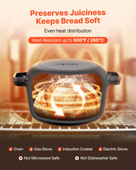 Cast Iron Dutch Oven 2-in-1 Pre-Seasoned Double Pot With Lid Handles 5 Qt Black