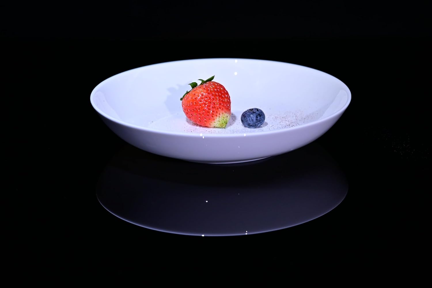 Lily Bone China Dinnerware Set, 4 Pieces, 8.5-inch White Pasta, Salad, Fruit Plate