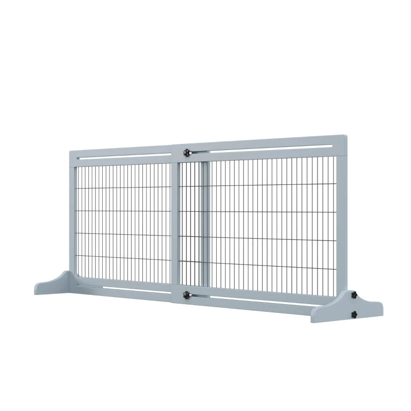 Extra Wide Freestanding Pet Gate With Adjustable Length Dog