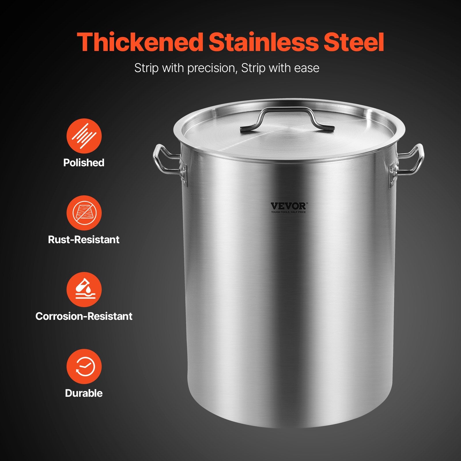 36QT Stainless Steel Stockpot Cooking Kitchen Sauce Pot With Basket Lid Handle