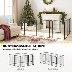 39 Inch Exercise Pen, Heavy Duty Dog Playpen, 8 Panel Metal Pet Fence for Medium and Large Dogs, Black