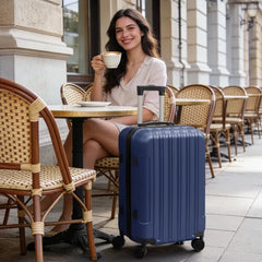 Three-in-one Textured Matte Finish, Non-TSA Customs Lock, 28-inch Detachable Wheels, ABS Trolley Case, 20in, 24in, 28in, ABS, All Colors Available In Navy Blue