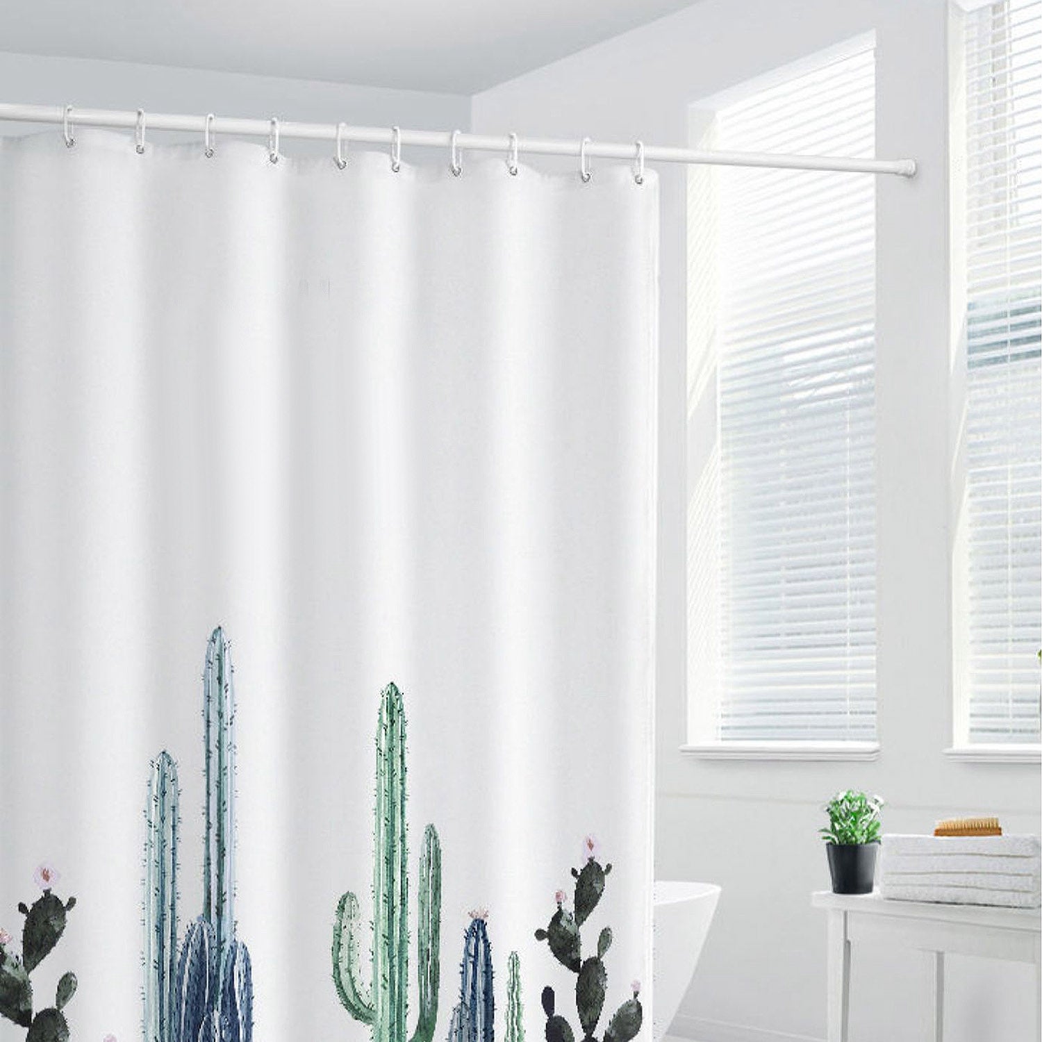 1Pc Tension Curtain Rod Spring Load Adjustable Curtain Pole Heavy-Duty Steel 4 Sizes For Bathroom Wardrobe Kitchen Balcony