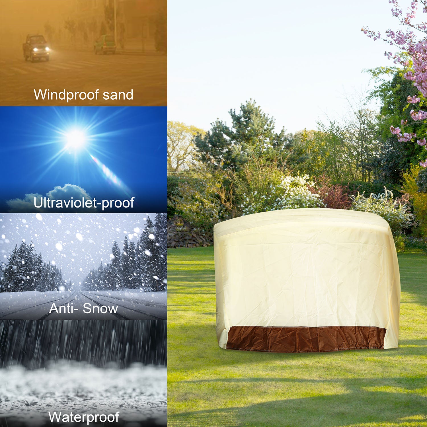 1Pc 70Inch Or 64Inch 210D Waterproof Outdoor BBQ Grill Cover Windproof Dustproof Patio Gas Grill Oven Protector Oxford Cloth Garden