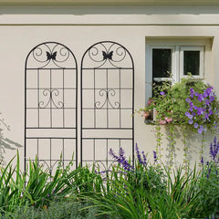2 Pack Metal Garden Trellis 71" X 19.7" Rustproof Trellis For Climbing Plants Outdoor Flower Support Black