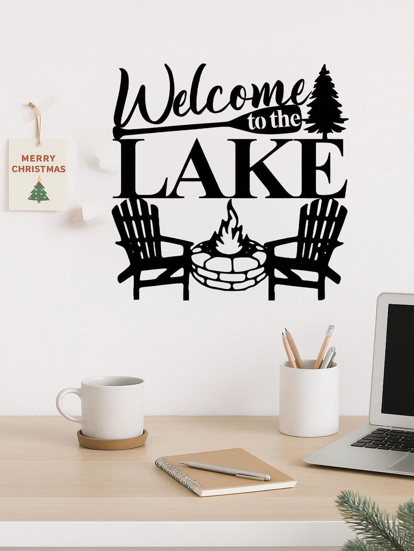 Welcome To The Lake Elegant Metal Wall Art