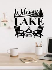 Welcome To The Lake Elegant Metal Wall Art