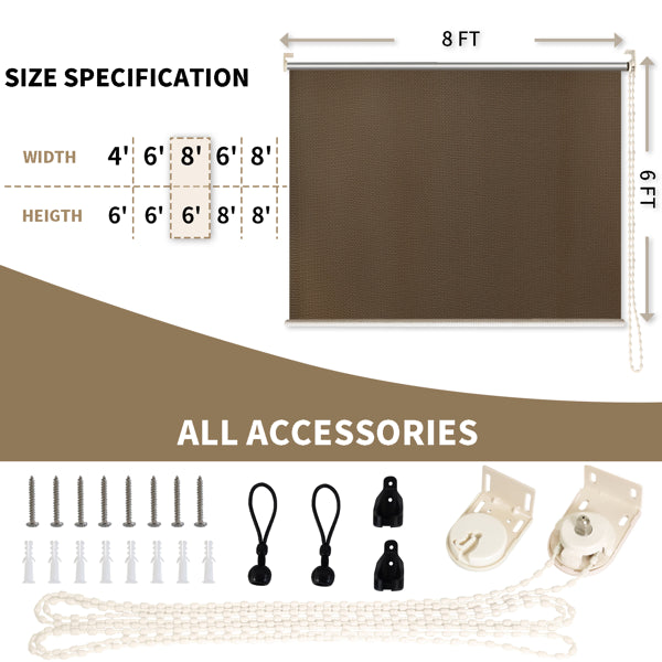 6'X6' Mocha HDPE Spliced Roller Shutter