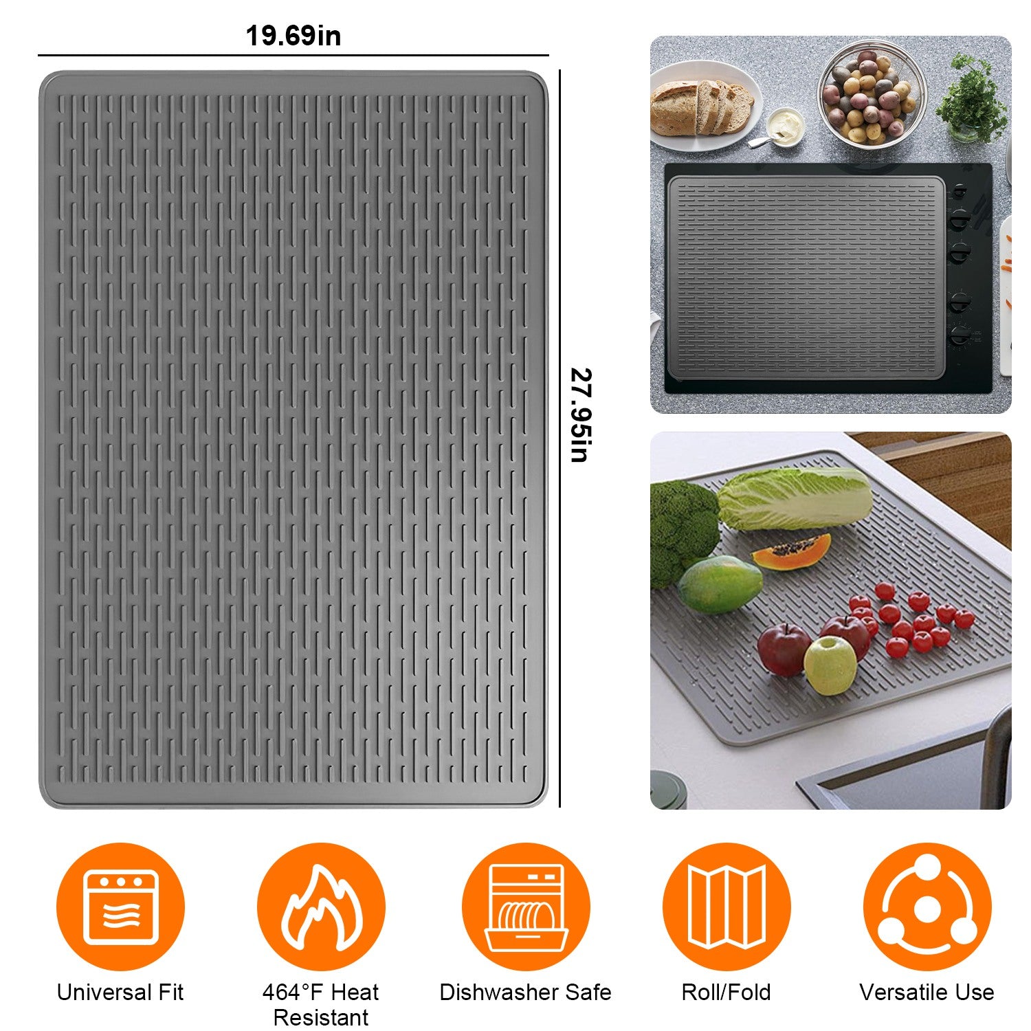 1Pc 27.95x19.69in Electric Stove Cover Silicone Stove Mat Glass Stove Top Protector 464 Fahrenheit Heat Resistant Dishwasher Safe Waterproof