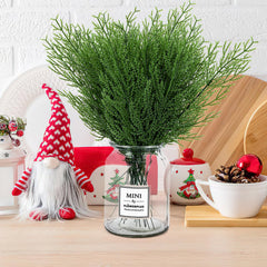 60 Pieces Artificial Pine Branches, Artificial Cedar Stems And Artificial Snow Pine Branches For Christmas Decoration Christmas Picks For DIY Garland Craft Family Kitchen Holiday Decoration Clearance