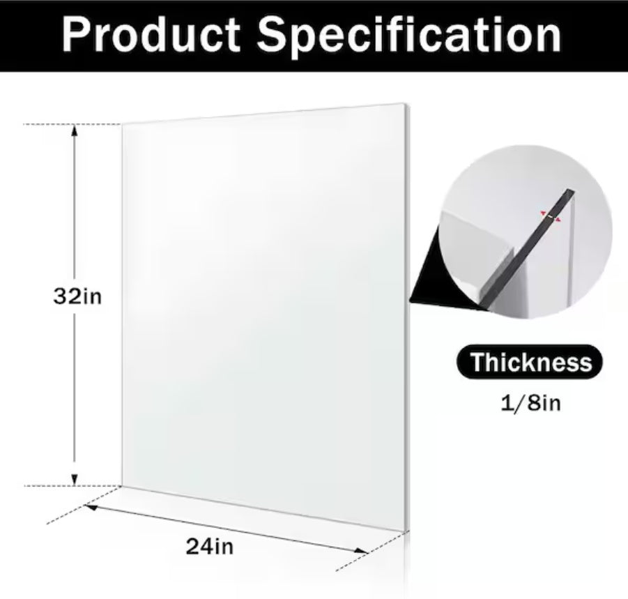 Clear Acrylic Sheet, 0.125Inch Thick